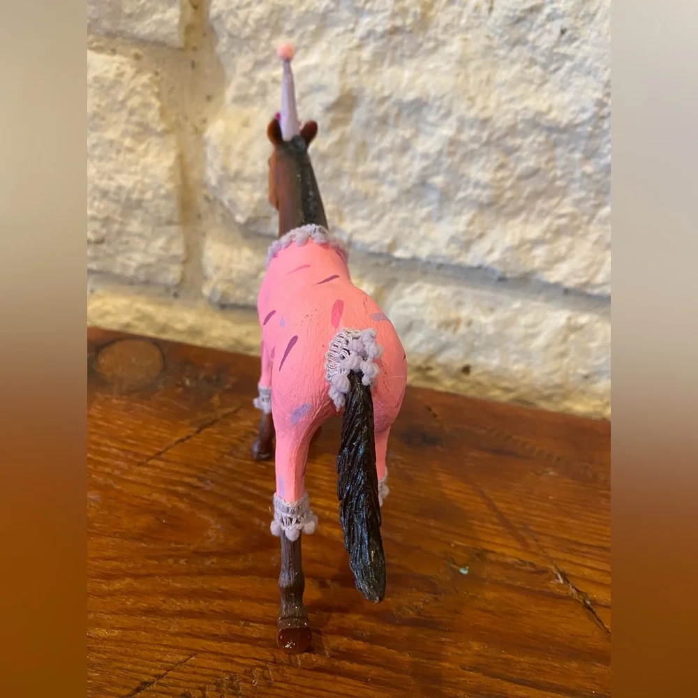 Horse Birthday Cake Pink and Lavender Western Cowgirl Cake Topper Toy